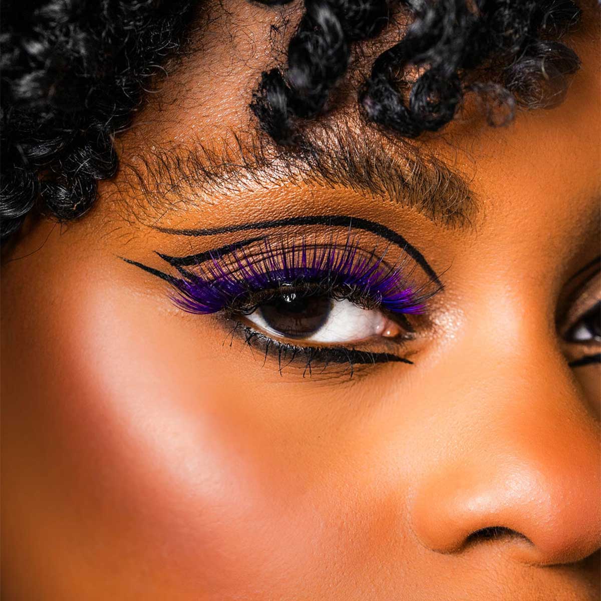 BAHIRA Color Craze “Euphoria” Vegan Friendly Purple Glow Lash, Bold Color with a Radiant Glow Effect, Lightweight and Comfortable, Designed for an All-Day Reusable Wear