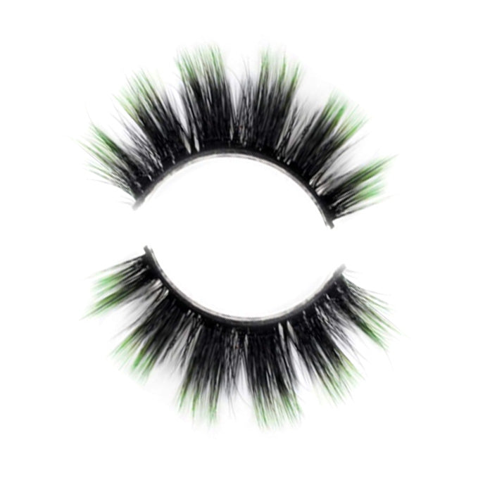 BAHIRA Color Craze “Cobra” Vegan Friendly Green Sombré Lash, Bold Color with a Soft Ombre Transition, Lightweight and Comfortable, Designed for an All-Day Reusable Wear