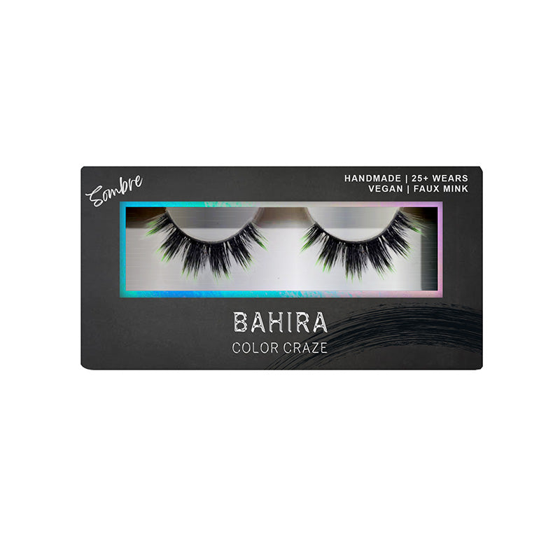 BAHIRA Color Craze “Cobra” Vegan Friendly Green Sombré Lash, Bold Color with a Soft Ombre Transition, Lightweight and Comfortable, Designed for an All-Day Reusable Wear