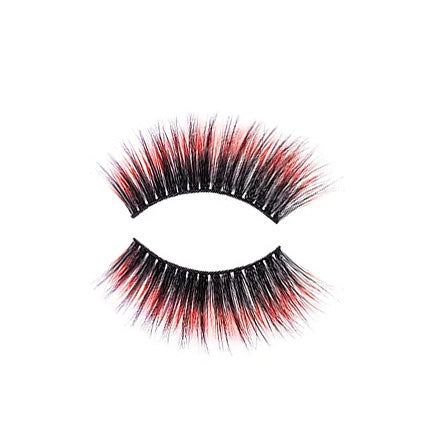 BAHIRA Color Craze “Fuego” Vegan Friendly Red Sombré Lash, Bold Color with a Soft Ombre Transition, Lightweight and Comfortable, Designed for an All-Day Reusable Wear