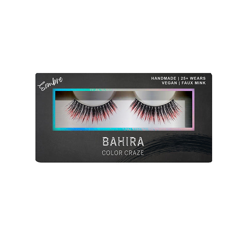 BAHIRA Color Craze “Fuego” Vegan Friendly Red Sombré Lash, Bold Color with a Soft Ombre Transition, Lightweight and Comfortable, Designed for an All-Day Reusable Wear