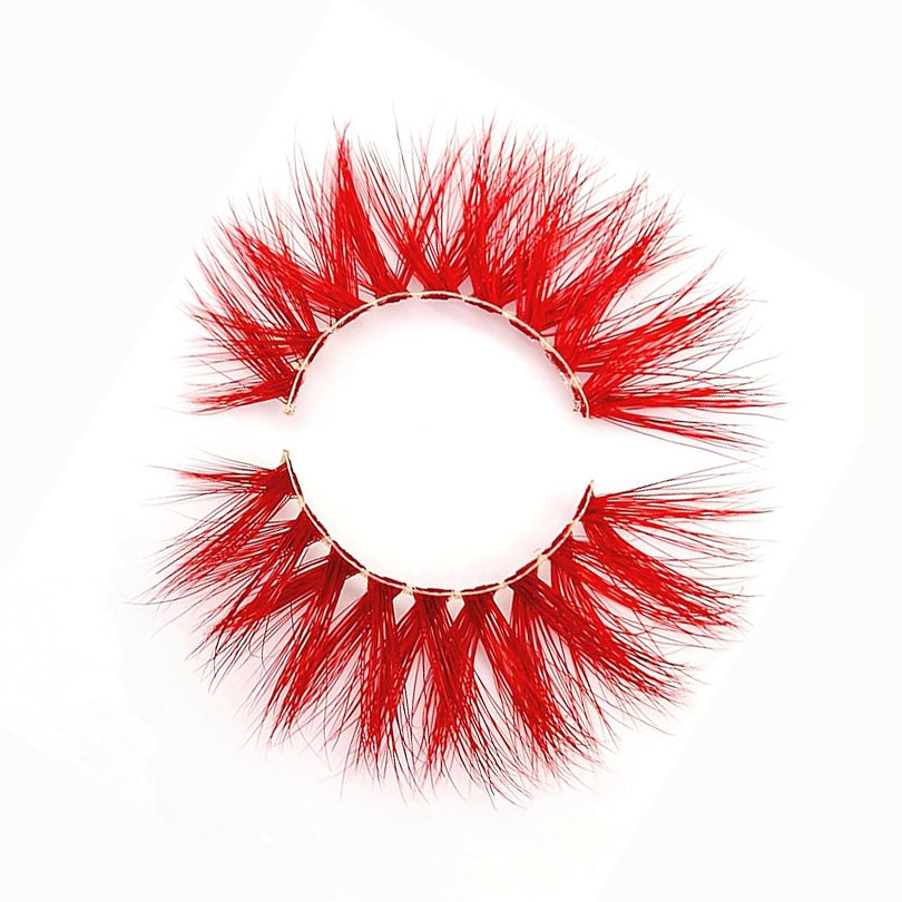 BAHIRA Color Craze “Siren” Vegan Friendly All-Red Glow Lash, Bold Color with a Radiant Glow Effect, Lightweight and Comfortable, Designed for an All-Day Reusable Wear