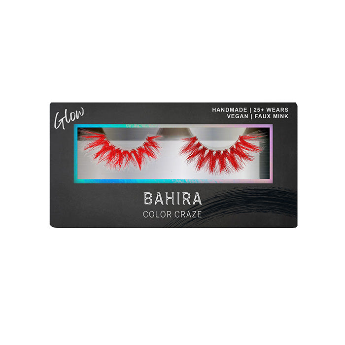BAHIRA Color Craze “Siren” Vegan Friendly All-Red Glow Lash, Bold Color with a Radiant Glow Effect, Lightweight and Comfortable, Designed for an All-Day Reusable Wear